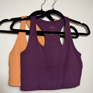 LOT OF 2 Size S Girlfriend Collective Paloma Racerback Sports Bra Orange+Purple